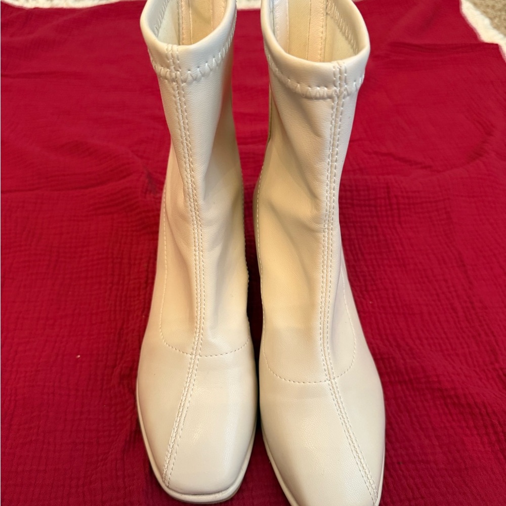 Elegant Cream Ankle Boots